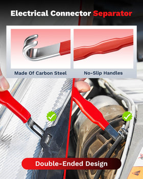 Saker separating hose clip demonstrating controlled leverage