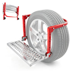 SakerPlus front view attached to tire showing sturdy foothold and easy access