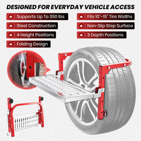 SakerPlus side profile on SUV tire demonstrating stable, reinforced frame