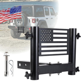 Salahii front view of double hitch flag holder showing solid mounting and two sockets