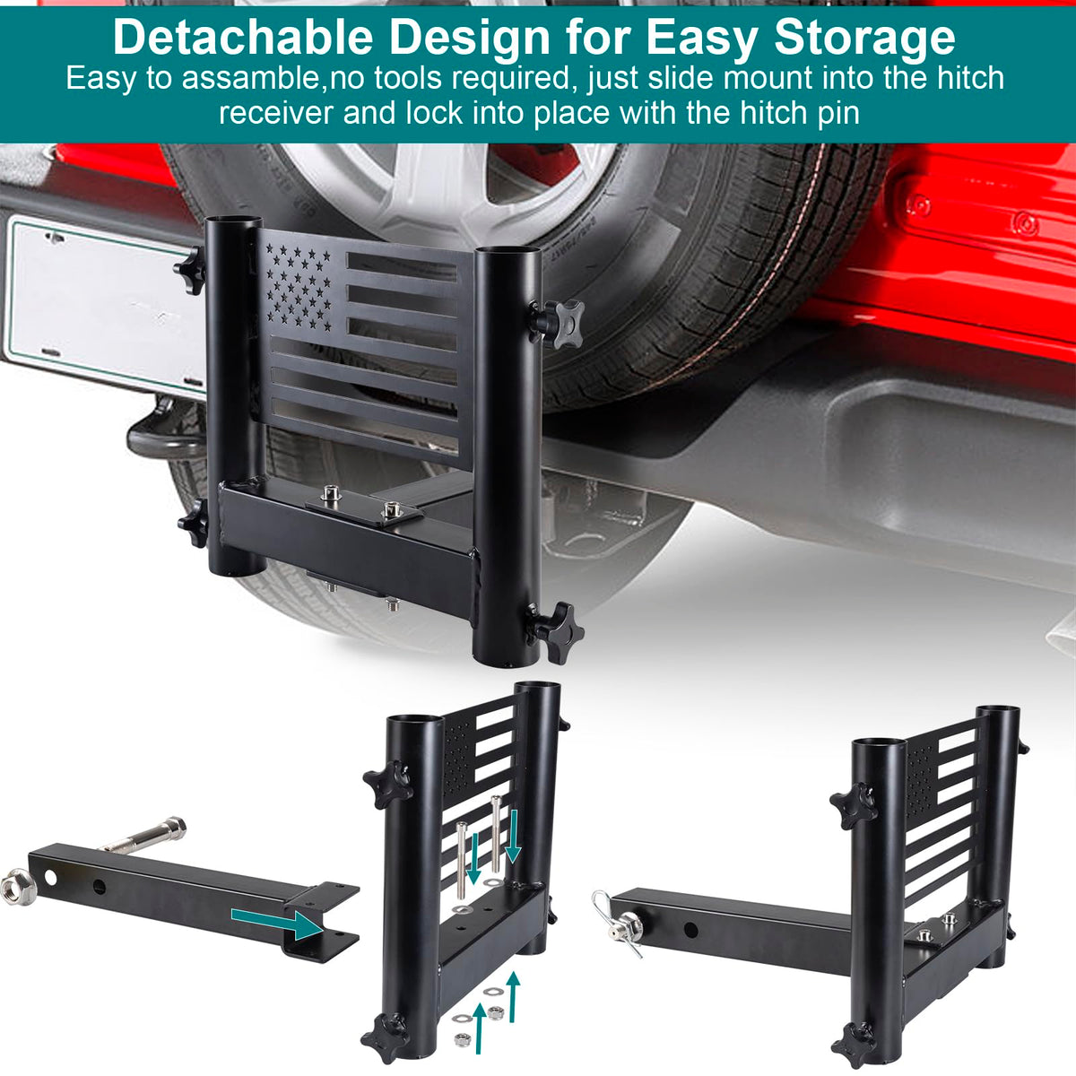 Salahii adjustable length holes showing customizable fit for spare-tire vehicles