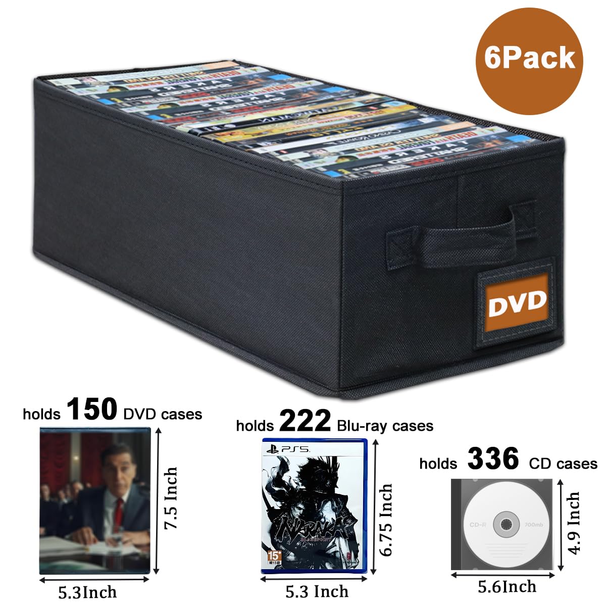 Salajory open box filled with DVDs for quick access benefit