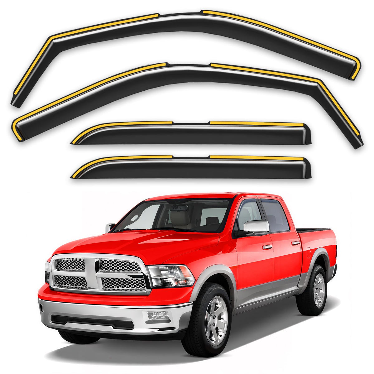 saleago front deflector on Ram showing sleek fit and improved airflow