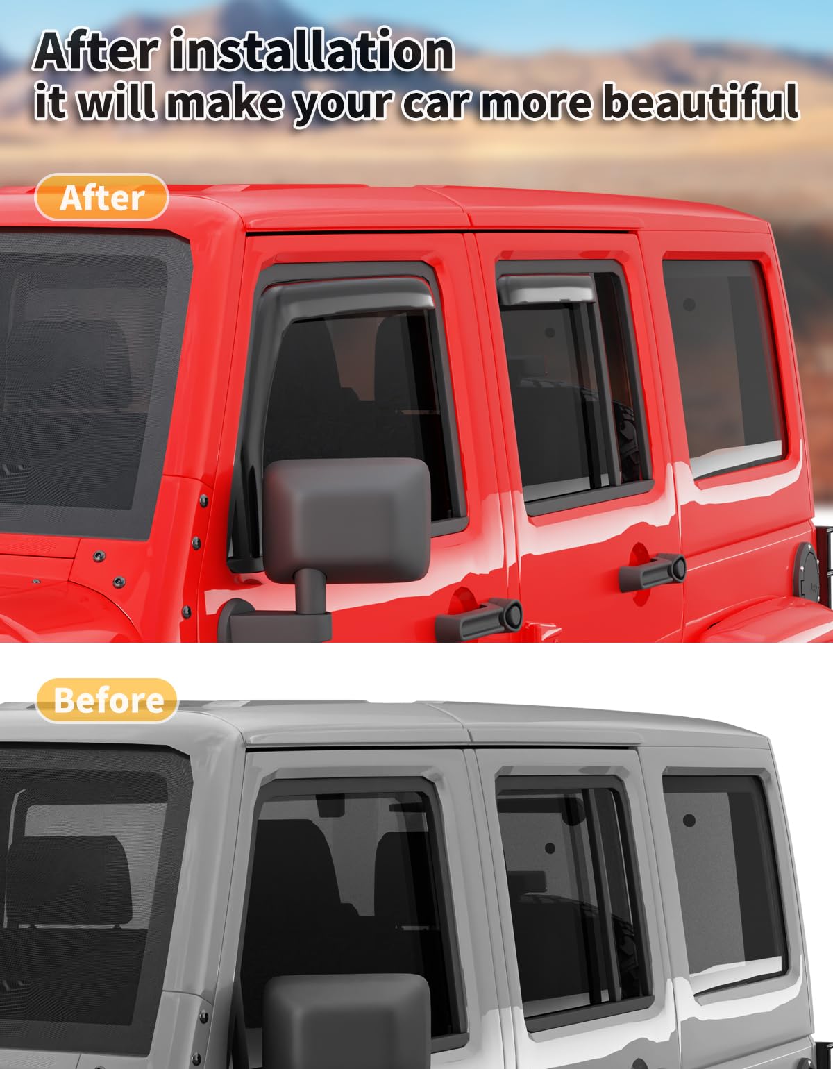 saleago installed on Jeep Wrangler JK side view demonstrating low-profile look