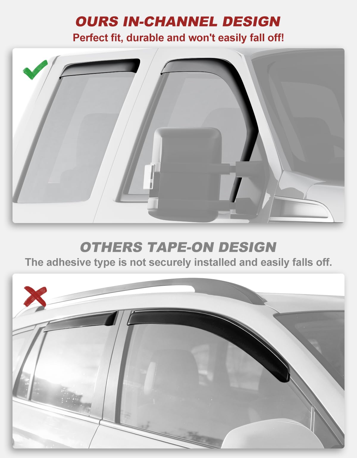 saleago installed on passenger side showing rain deflection and airflow benefit