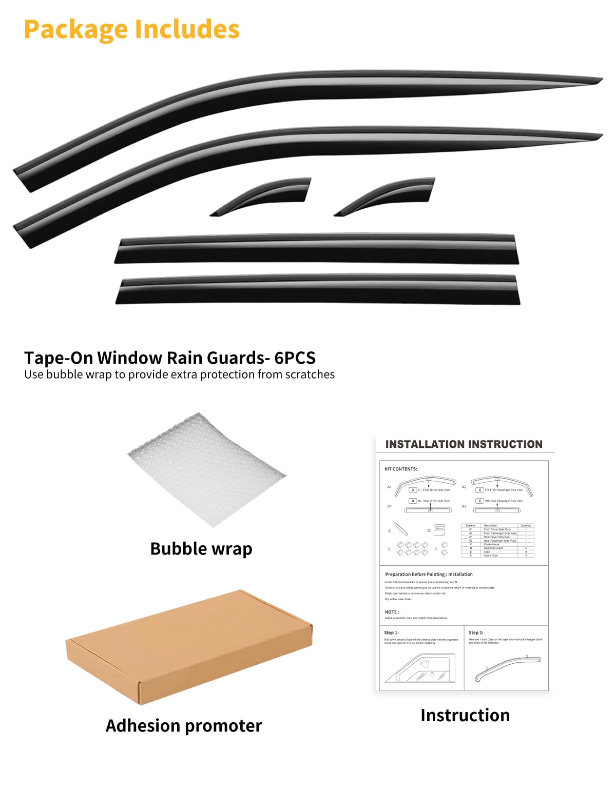 saleago product packaging open to show all six visors and installation accessories