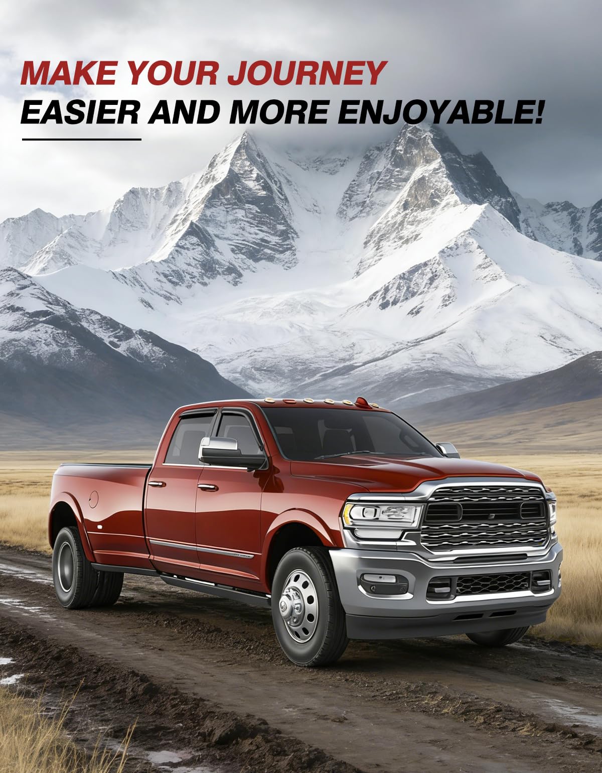 saleago side profile mounted on Dodge Ram showing sleek factory-matched look