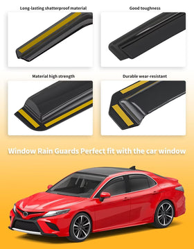 saleago rain guard next to ruler for scale highlighting exact-fit dimensions benefit