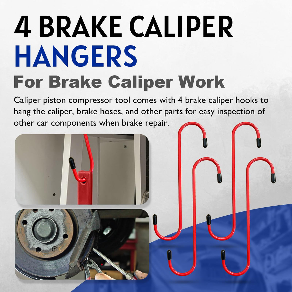 SALIFTFE four caliper hangers keeping parts organized and preventing damage during service