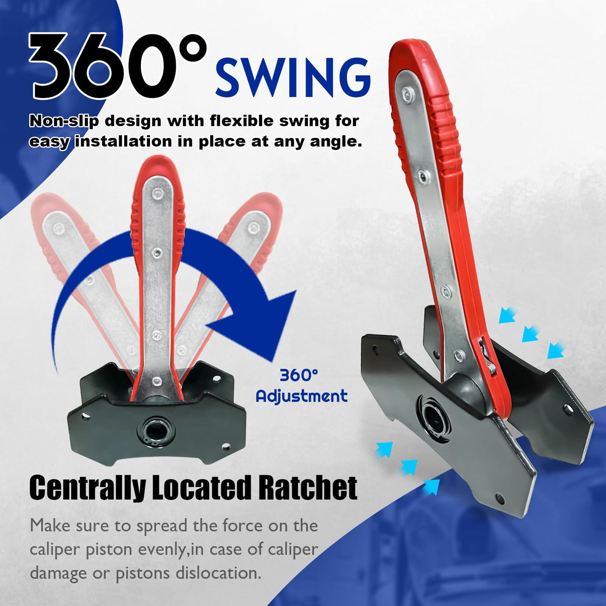 SALIFTFE rotating ratchet head in action enabling angled compression and easier access