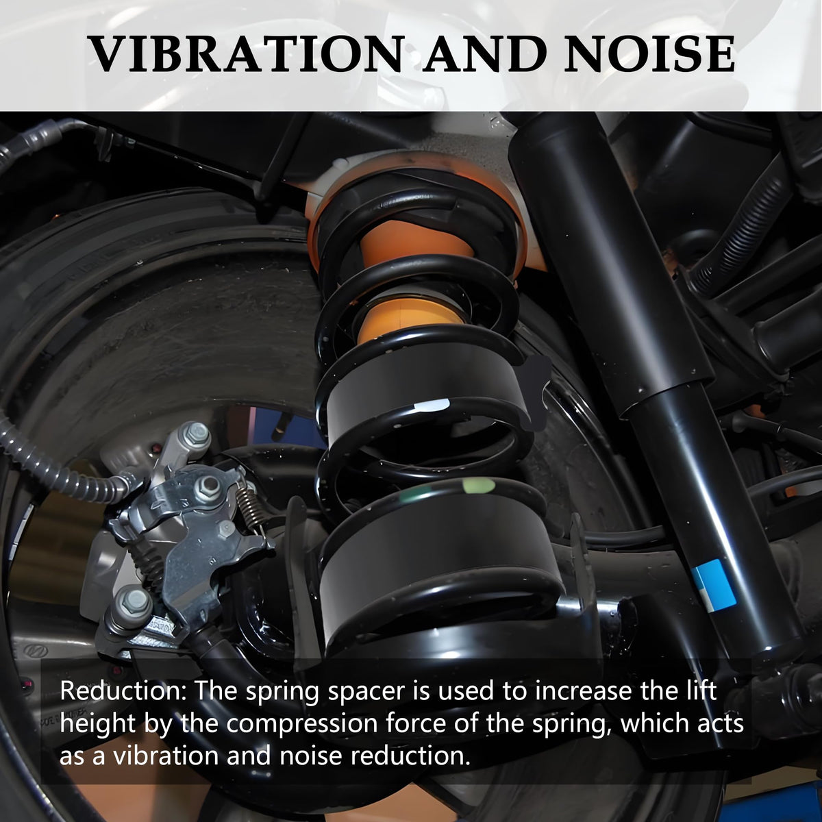Salior spacers on vehicle rear in lifestyle scene improving ride height and comfort