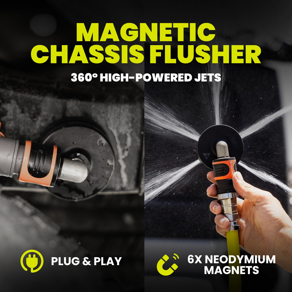 Salt Shift chassis & undercarriage wash bottle label showing eco-friendly formula