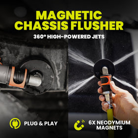Salt Shift chassis & undercarriage wash bottle label showing eco-friendly formula
