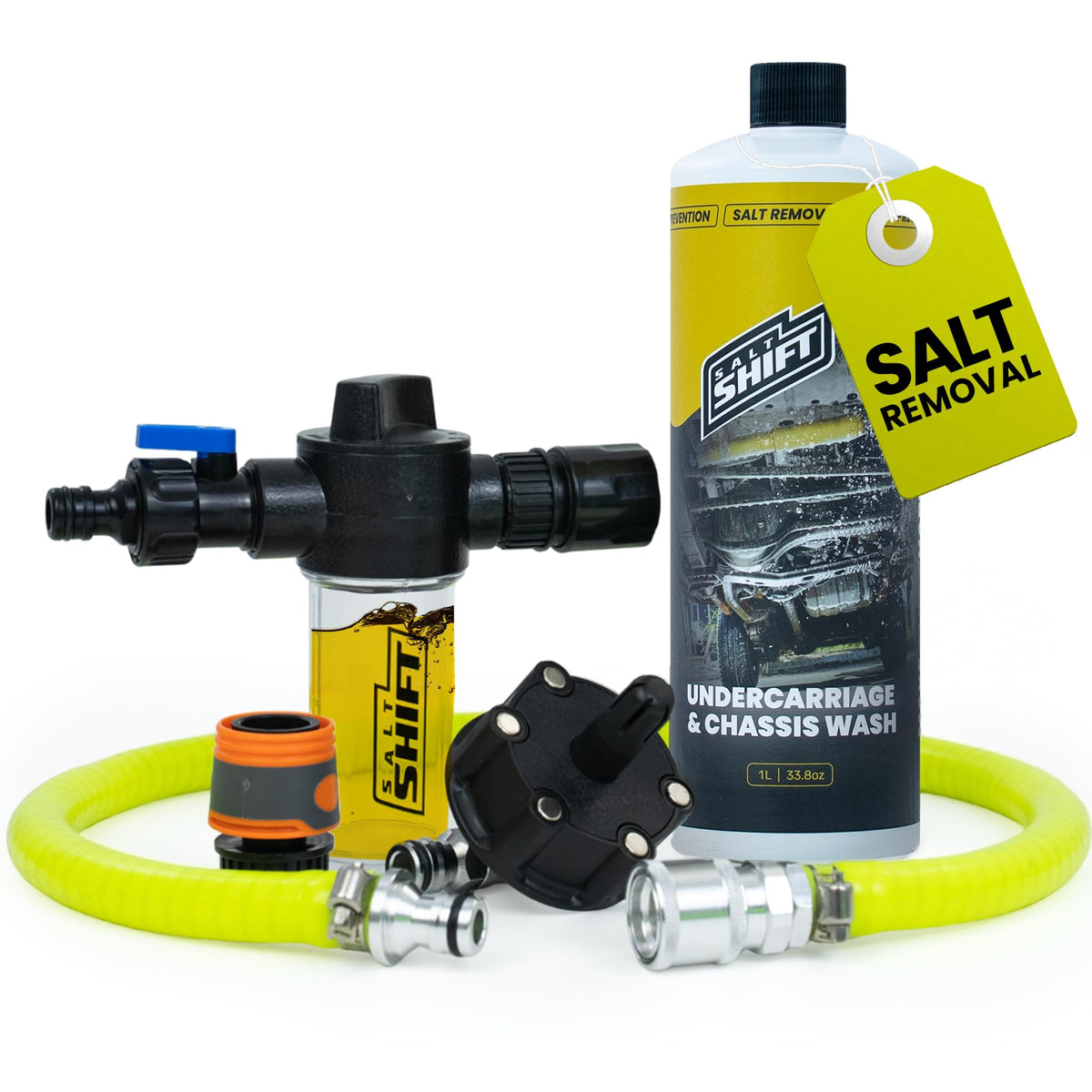 Salt Shift kit front view showing components and ready-to-use benefits