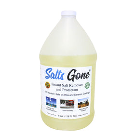 Salts Gone front bottle showing full gallon and ready-to-use convenience