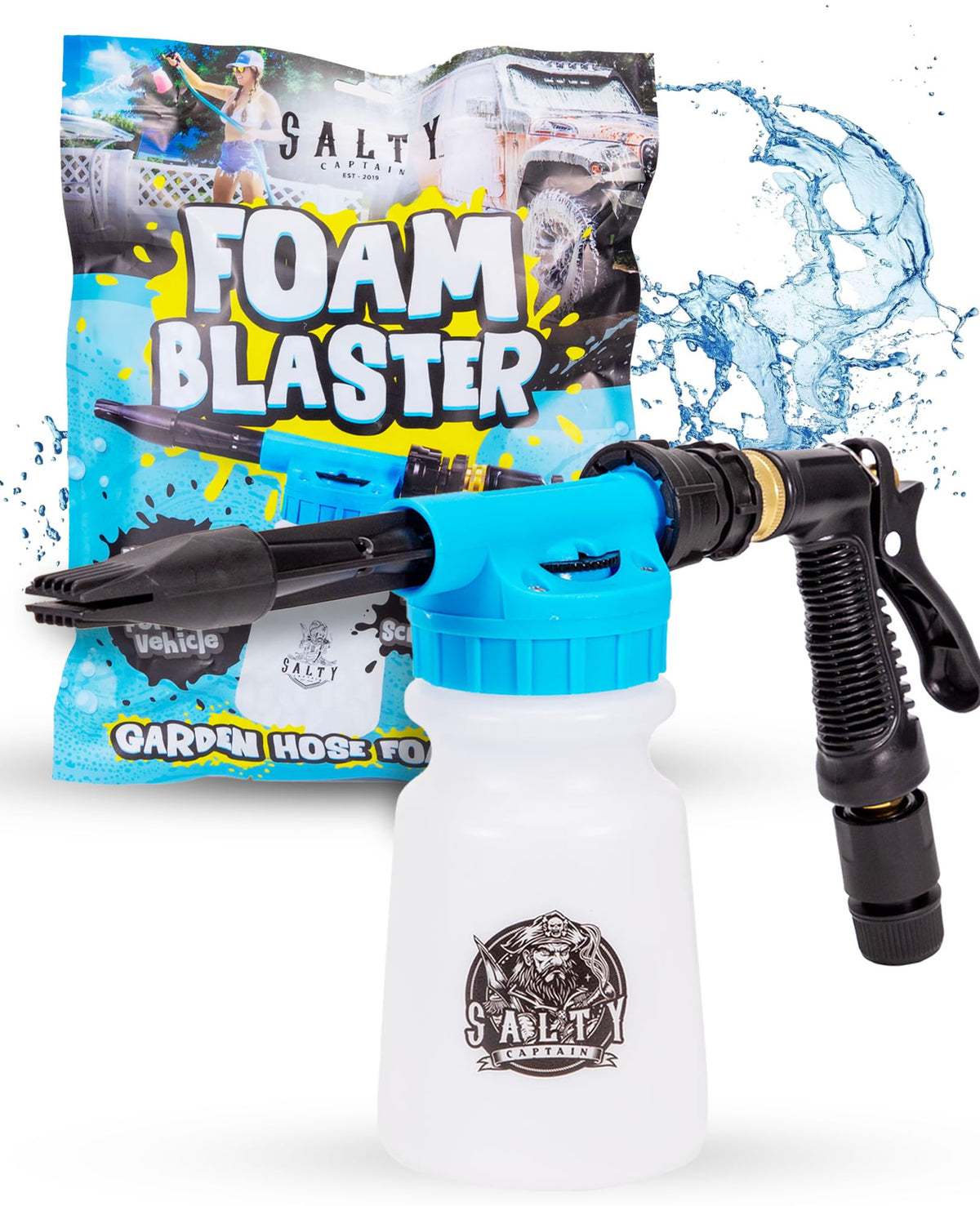 SALTY CAPTAIN foam cannon front view showing compact design and easy use