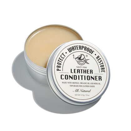 SALTY FISH tin front view showing product and clear labeling benefit