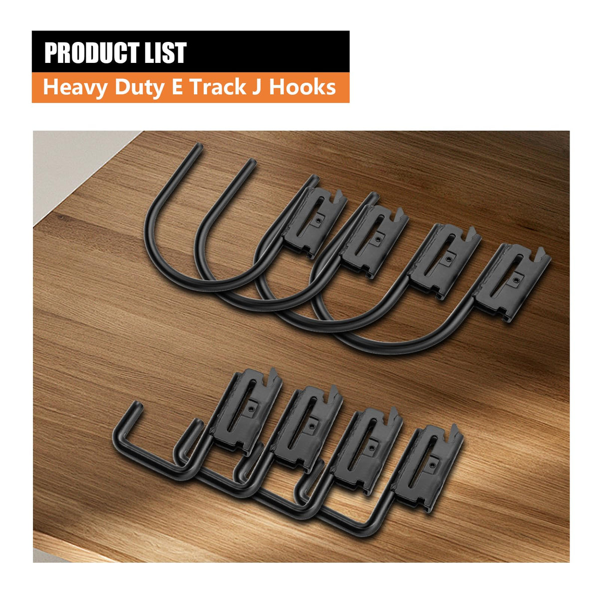 SALUINOKI hooks installed in e-track securing cargo for safe transport