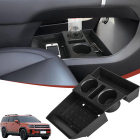 Salusy front view organizer tray fitted in Santa Fe console for organized storage