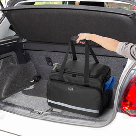 samdew bag in car trunk during loading for mobile detailing convenience benefit
