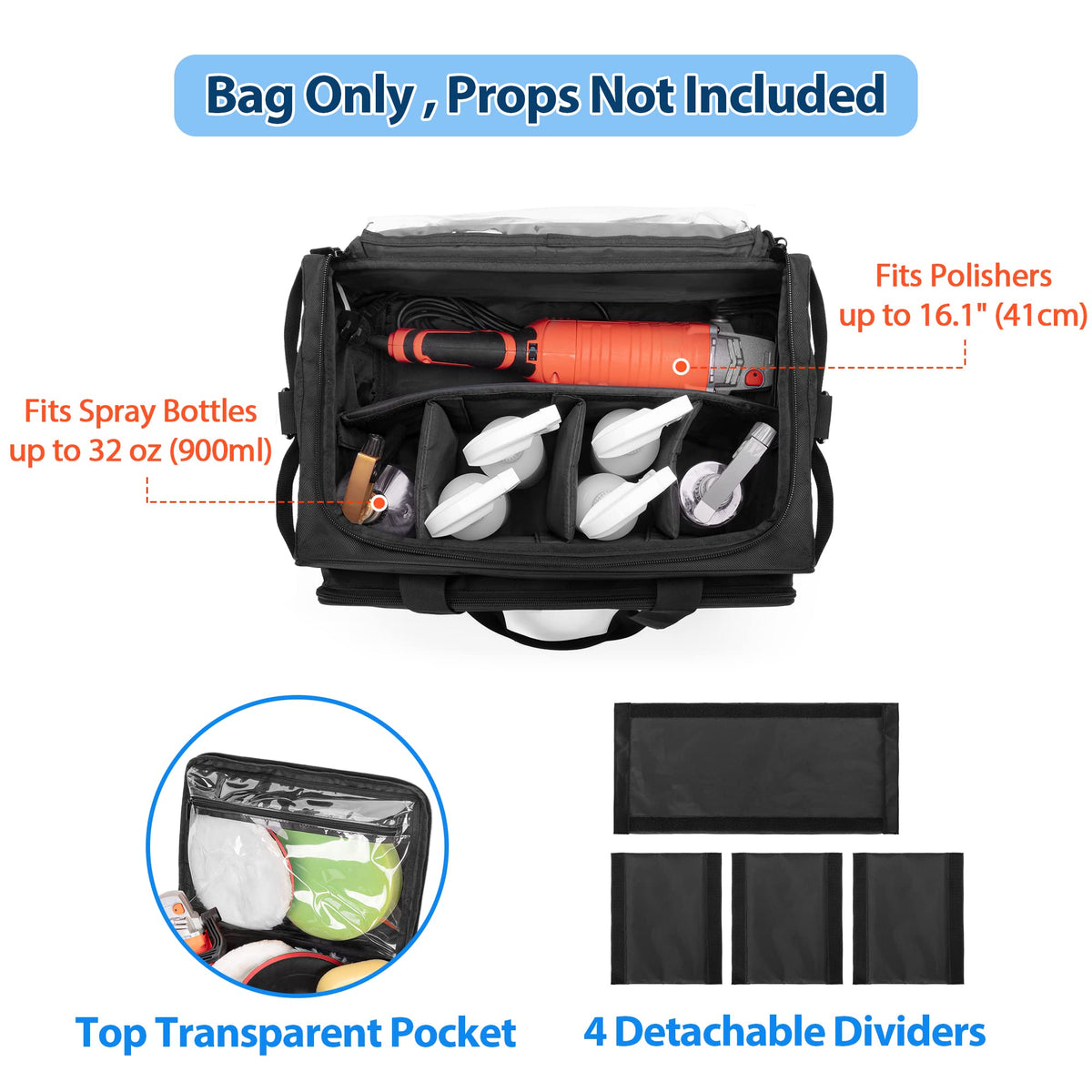 samdew top view open with clear zipper pocket for quick visibility benefit