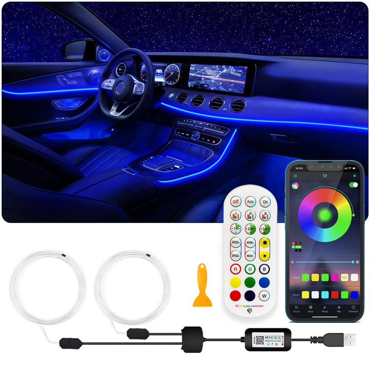 SAMGCHI front packaging of USB LED strip showing kit contents and benefits