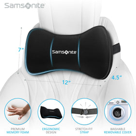 Samsonite adjustable strap detail demonstrating secure attachment during drives