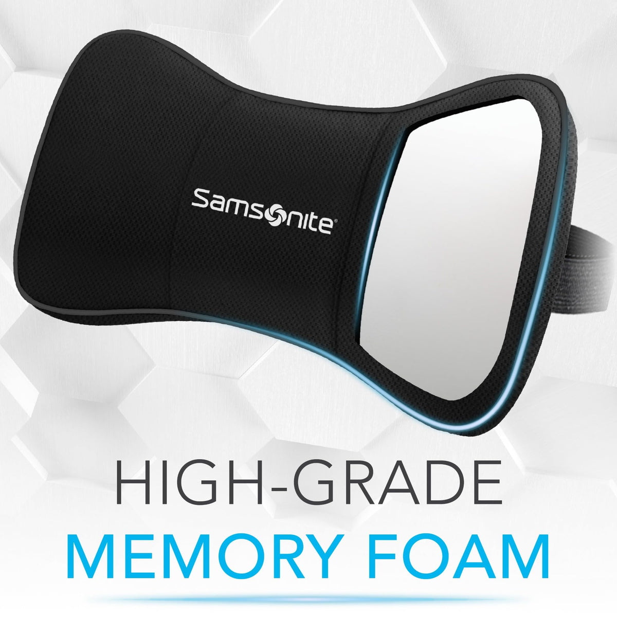 Samsonite memory foam close-up revealing dense foam for pressure relief