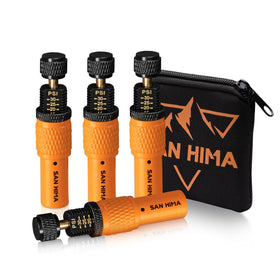 SAN HIMA front packaging displaying four deflators and pouch for organized storage