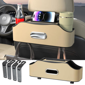 Sancaral front view of beige rear organizer showing compact design benefit