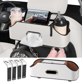 sancaral front view organizer showing cup holders and hooks for neat storage