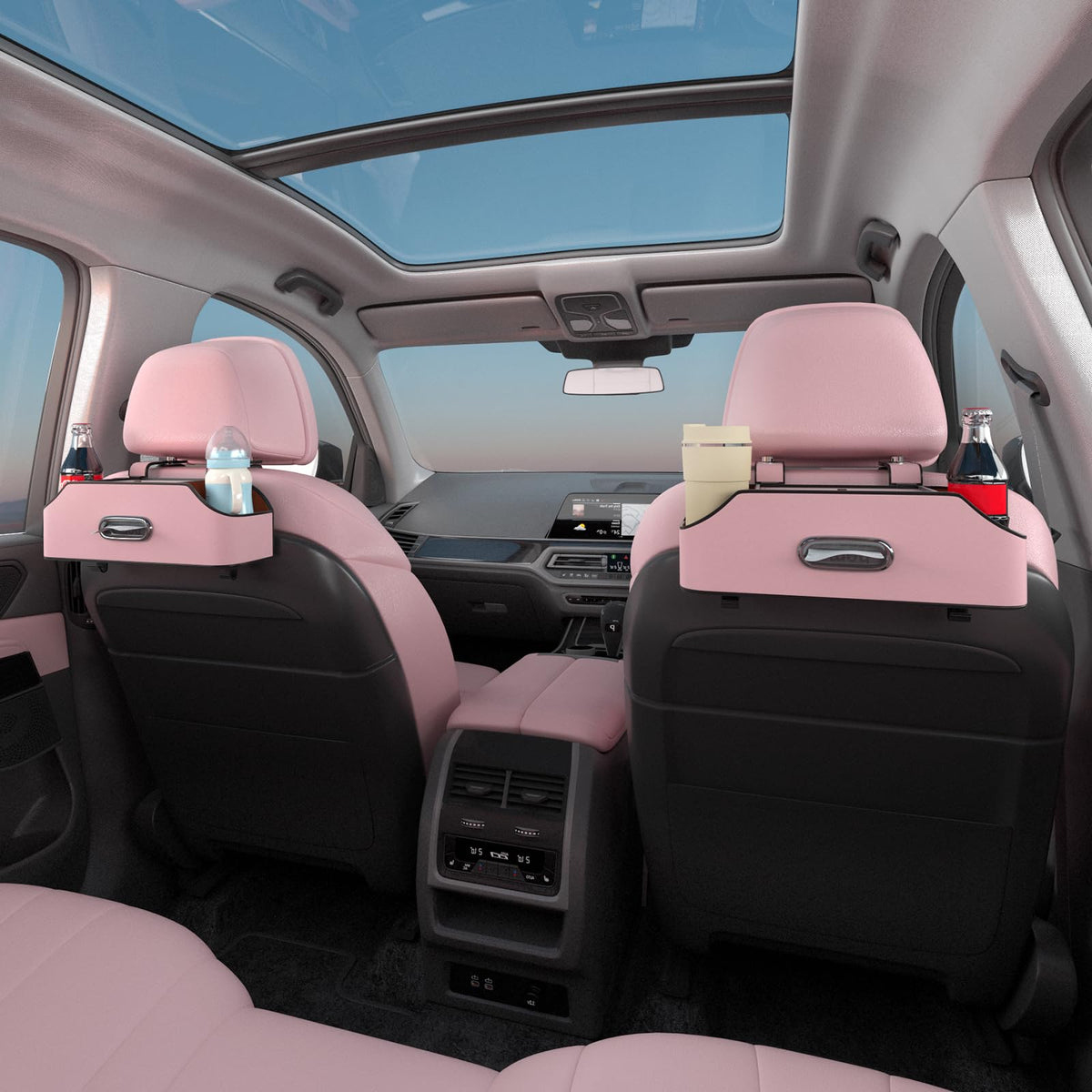 Sancaral installed behind seat in car showing tidy rear cabin