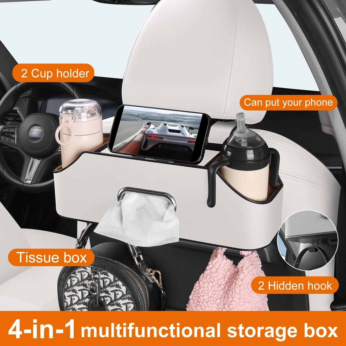 sancaral installed behind car seat demonstrating tidy passenger access and comfort