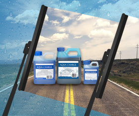 Sanco Industries diluted washer fluid in clear jug showing consistent color