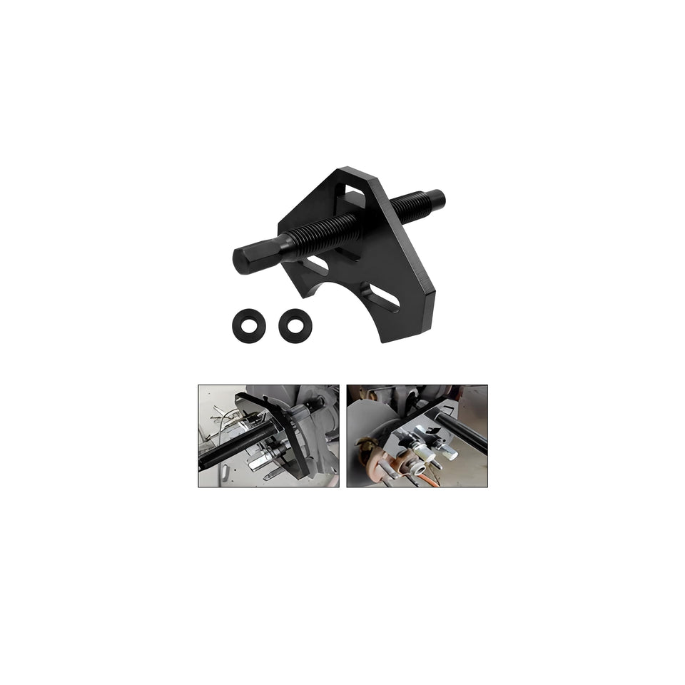 Sandfren hub remover front view showing plate and hardware for safer hub removal