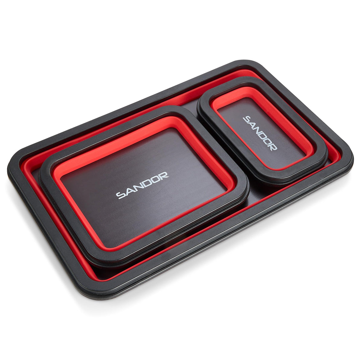 SANDOR large tray expanded holding bolts and washers for secure organization
