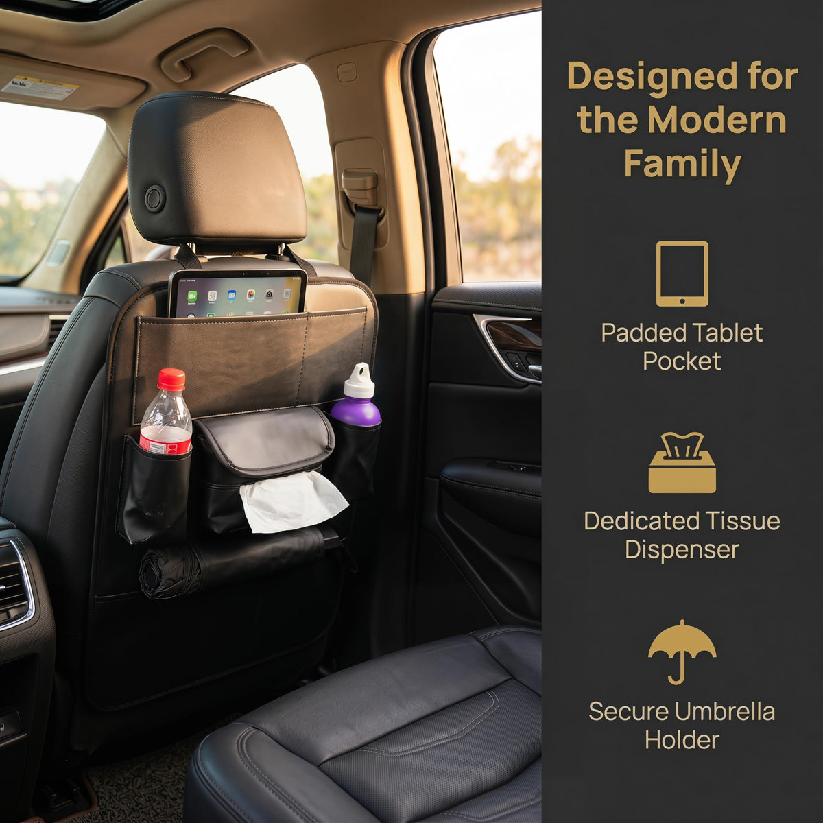 SANMITTI installed on car seat showing universal fit and protection benefit