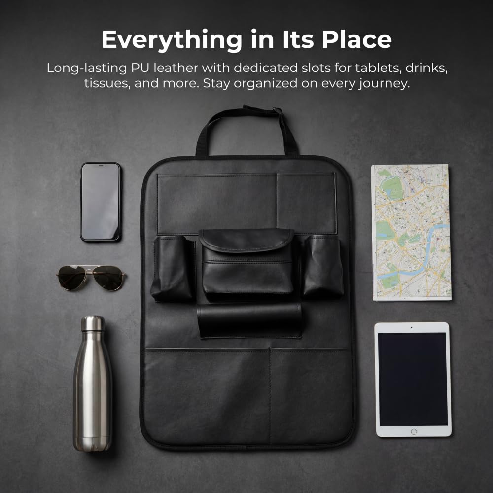 SANMITTI two-pack shown in car interior offering full seatback protection
