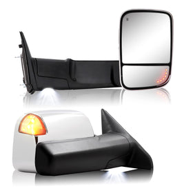 Sanooer chrome tow mirror front view showing fit and finish benefits