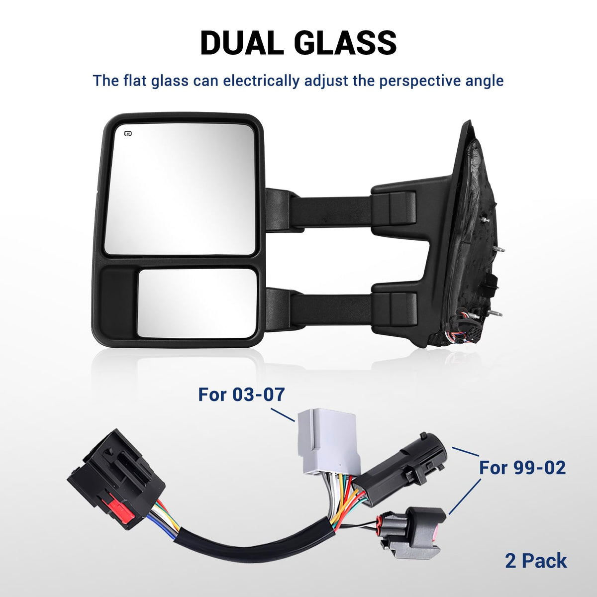 Sanooer convex lower glass close-up, reduces blind spots when towing