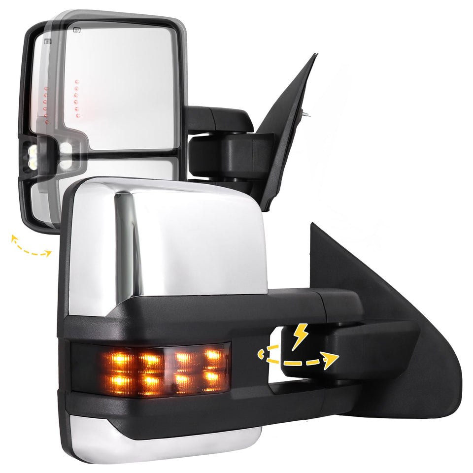 Sanooer front view chrome mirror showing sleek fit and upgraded look