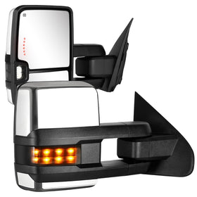 Sanooer front view chrome towing mirrors showing fit and style