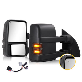 Sanooer front-mounted driver mirror showing wide view and improved towing visibility