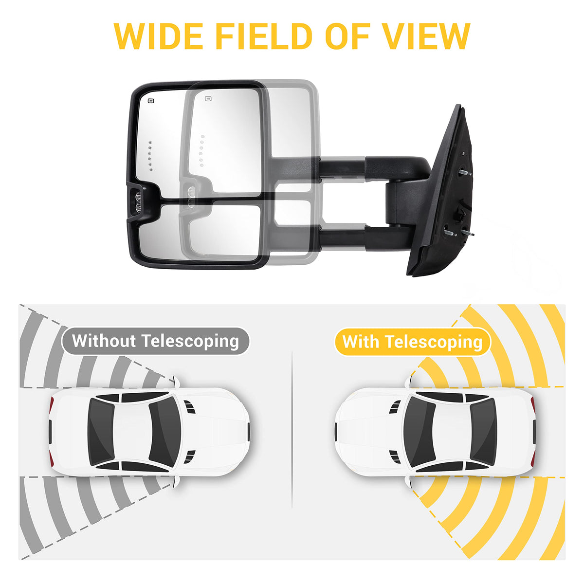 Sanooer heated mirror element clearing fog for improved visibility