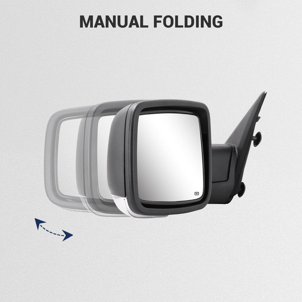 Sanooer mirror mounted on truck showing improved towing visibility
