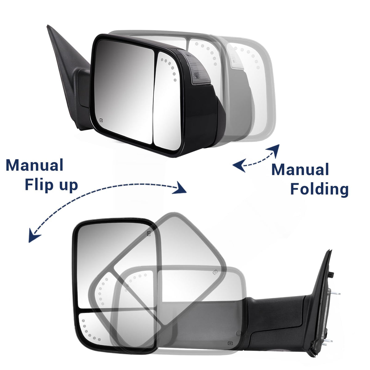 Sanooer mirror installed while towing a trailer improving rear visibility