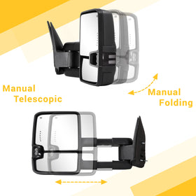 Sanooer mirror mounted on truck while towing a trailer illustrating extended visibility and safer lane changes