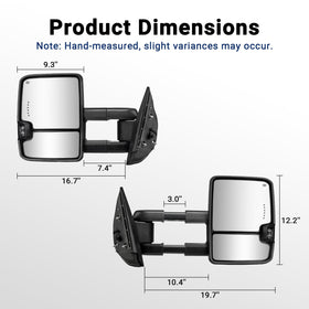 Sanooer mirror next to hand for scale showing robust size and fitment