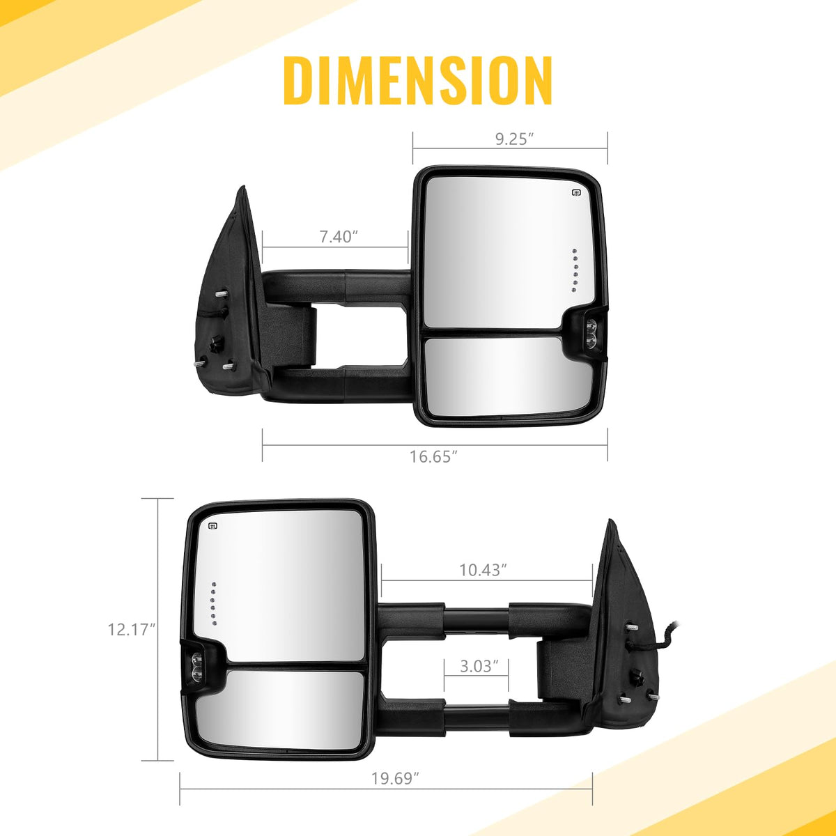 Sanooer textured black housing detail highlighting durable finish that resists chips and matches truck trim