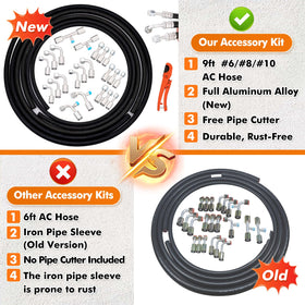 SANTANTOOOL three 9.5ft hoses laid out showing length and routing advantage